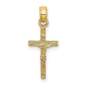 Million Charms 14K Mini Religious Crucifix Necklace Charm Pendant